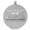 Huge The Last Supper Silver Tone Iced Blinged Out Flat Medallion Pendant