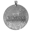 Huge The Last Supper Silver Tone Iced Flooded Out Flat Medallion Pendant