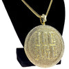 Ice Age Medallion Iced Flooded Out Gold Finish Franco Chain Necklace 36"