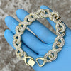 Infinity Link Iced Flooded Out Bracelet Gold Plated 8.5"