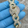 Infinity Link Iced Flooded Out Bracelet Gold Plated 8.5"