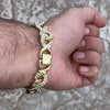 Infinity Link Iced Flooded Out Bracelet Gold Plated 8.5"