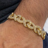 Infinity Link Iced Flooded Out Bracelet Gold Plated 8.5"