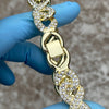 Infinity Link Iced Flooded Out Bracelet Gold Plated 8.5"