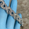 Infinity Link Iced Flooded Out Bracelet Silver Tone 8.5"