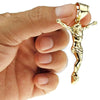Jesus Body Crucified Pendant Gold Finish Diamond-Cut 2"