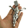 Jesus Body Crucifix Cross Huge Pendant Silver Tone 4.5" Inches
