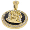 Jesus Head Black and Gold Finish Coin Pendant