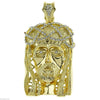 Jesus Head Iced Flooded Out Pendant Gold Finish Charm