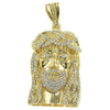 Jesus Head Iced "Heart Back" Gold Finish Hip Hop Pendant