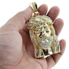 Jesus Head Iced "Heart Back" Gold Finish Hip Hop Pendant