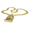 Jesus Head Iced Pendant Flooded Out Gold Finish Hip Hop Chain 33"