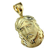 Jesus Head Pendant Gold Finish Diamond-Cut 1.5"