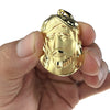 Jesus Head Pendant Gold Finish Diamond-Cut 1.5"