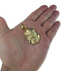 Jesus Head Pendant Gold Finish Diamond-Cut 1.5"