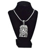 Jesus Head Silver Tone 36" Franco Chain Necklace