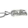 Jesus Head Silver Tone 36" Franco Chain Necklace