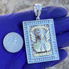Jesus Malverde Pendant Two Tone Gold Plated Over 925 Silver 1.75"
