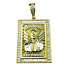 Jesus Malverde Square Pendant Gold Finish Over 925 Silver 2"