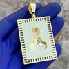 Jesus Malverde Square Pendant Gold Finish Over 925 Silver 2"