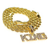 King Gold Rope Chain Gold Finish Rope Necklace 24"