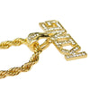 King Gold Rope Chain Gold Finish Rope Necklace 24"