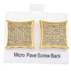 Kite Gold Finish 20MM Screw Back Micro Pave Earrings
