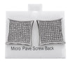 Kite Silver Tone 20MM Screw Back Micro Pave Earrings