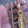 La Santa Muerte 14K Gold Plated 30" x 4MM Chain