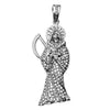 La Santa Muerte Iced Flooded Out Pendant Silver Tone 3.5"