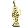 La Santa Muerte Iced Pendant Gold Finish Over 925 Sterling Silver