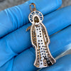 La Santa Muerte Pendant Iced Flooded Out 18K Gold Finish Small 2"