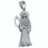 La Santa Muerte Solid 925 Silver Iced CZ Micro Pave Flooded Out Pendant