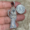 La Santa Muerte Solid 925 Silver Iced CZ Micro Pave Flooded Out Pendant