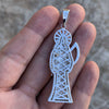 La Santa Muerte Solid 925 Silver Iced CZ Micro Pave Flooded Out Pendant