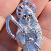 La Santa Muerte Solid 925 Silver Iced CZ Micro Pave Flooded Out Pendant