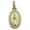 La Virgen De Guadalupe Gold Finish over 925 Silver Pendant 1.25" (Small)