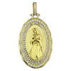 La Virgen De Guadalupe Gold Finish over 925 Silver Pendant 2.75" (Large)