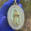 La Virgen De Guadalupe Gold Finish over 925 Silver Pendant 2.75" (Large)