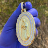 La Virgen De Guadalupe Gold Finish over 925 Silver Pendant 2.75" (Large)