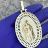La Virgen De Guadalupe Gold Finish over 925 Silver Pendant 2.75" (Large)