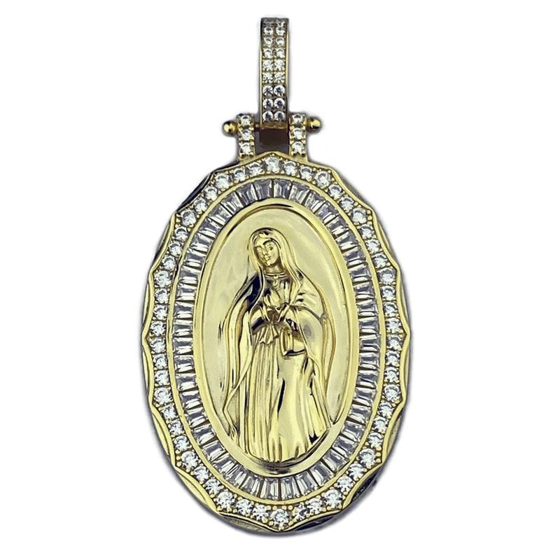 La Virgen De Guadalupe Gold Finish over 925 Silver Pendant 2