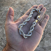 Large Men's Big Rope Chain Hip Hop Bracelet Silver Tone 10MM 10" Inch