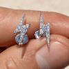 Lightning Bolt Moissanite VVS Stud Earrings 925 Sterling Silver