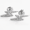 Lightning Bolt Moissanite VVS Stud Earrings 925 Sterling Silver