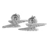 Lightning Bolt Moissanite VVS Stud Earrings 925 Sterling Silver