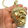 Lion Head Gold Finish 36" Franco Chain Necklace