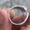 Lucky Horseshoe Ring Real 925 Sterling Silver Iced Flooded Out CZ