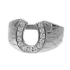 Lucky Horseshoe Ring Real 925 Sterling Silver Iced Flooded Out CZ