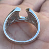 Lucky Horseshoe Ring Real 925 Sterling Silver Iced Flooded Out CZ